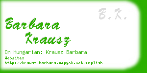 barbara krausz business card